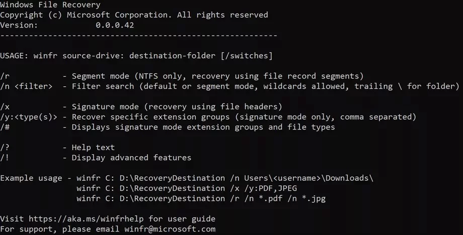 Windows File Recovery و بازیابی فایل های پاک شده از ویندوز