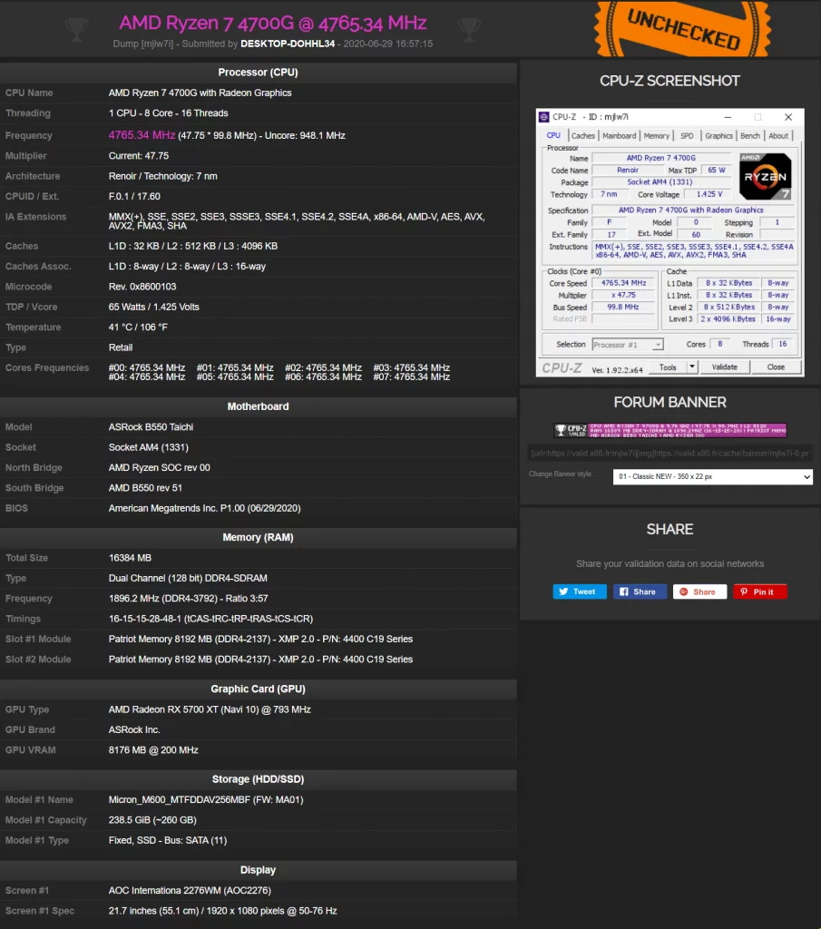 اورکلاک Ryzen 7 4700G به 4750 مگاهرتز