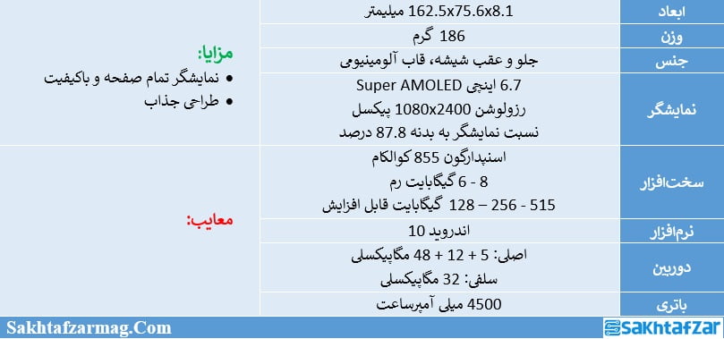 مشخصات گلکسی S10 لایت سامسونگ