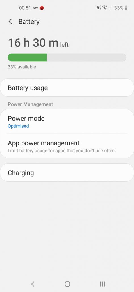 تنظیمات باتری گوشی گلکسی M11 سامسونگ