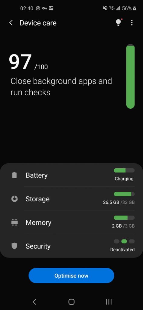 تنظیمات گوشی گلکسی M11 سامسونگ