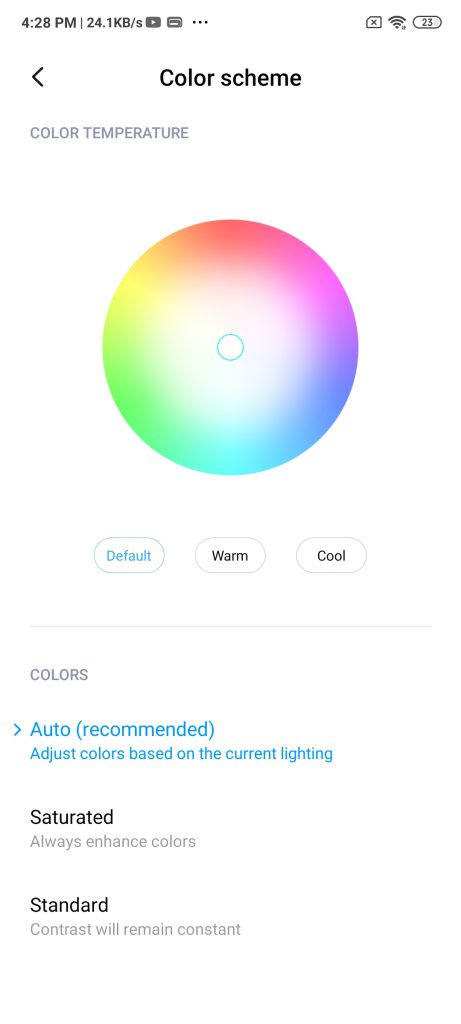 تنظیمات نمایشگر گوشی ردمی نوت 9 پرو شیائومی