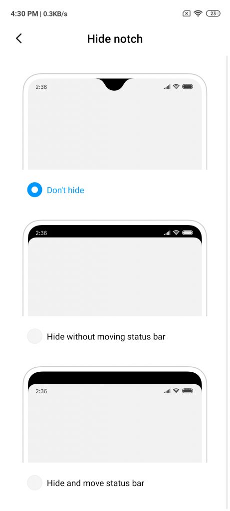 تنظیمات نمایشگر گوشی ردمی نوت 9 پرو شیائومی