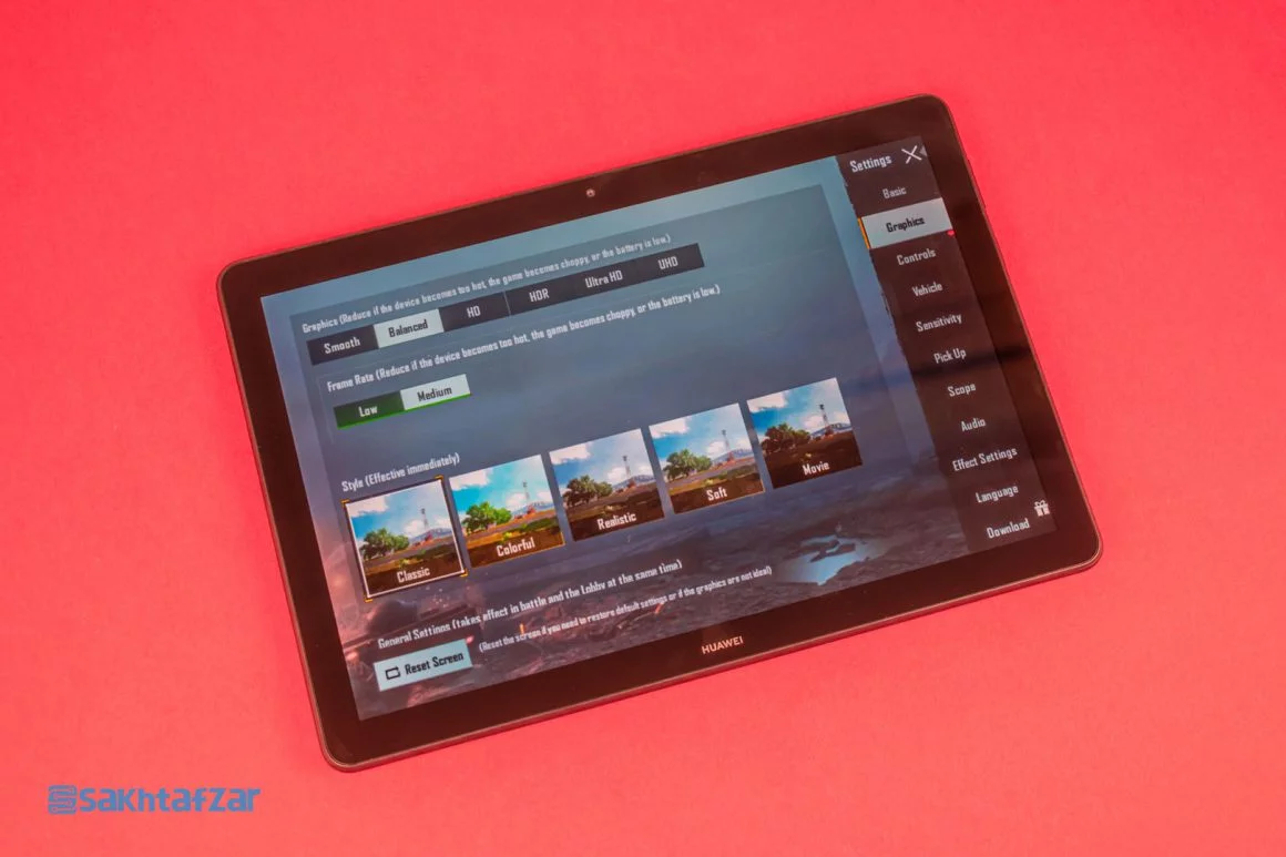 بازی با تبلت MediaPad T5 هوآوی پابجی موبایل