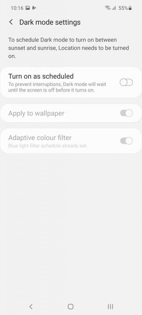 تنظیمات نمایشگر گوشی گلکسی A51 سامسونگ