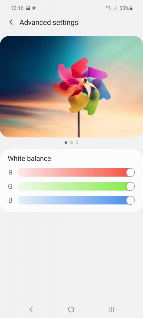 تنظیمات نمایشگر گوشی گلکسی A51 سامسونگ