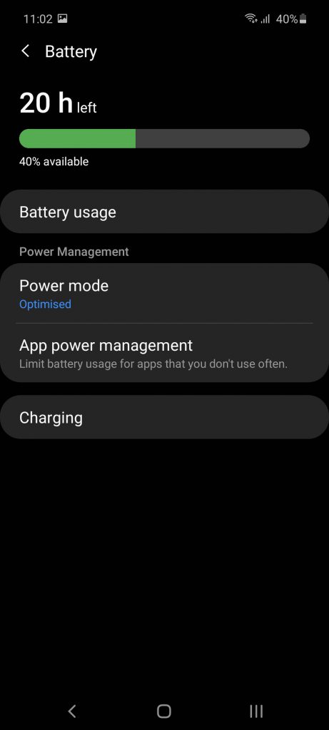 تنظیمات باتری گلکسی A51 سامسونگ