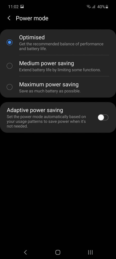 تنظیمات باتری گلکسی A51 سامسونگ