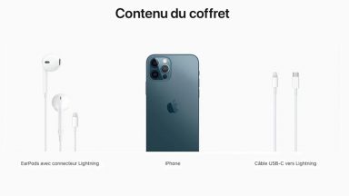 آیفون 12 با ایرپادز در جعبه در فرانسه