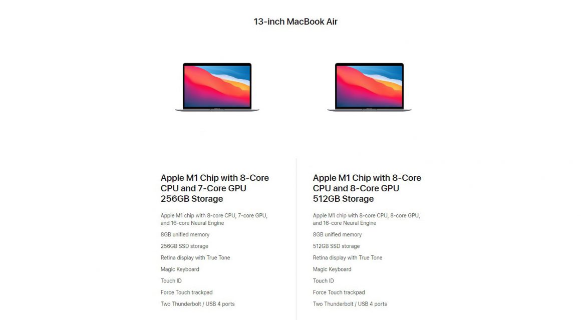 دو نمونه M1 MacBook Air