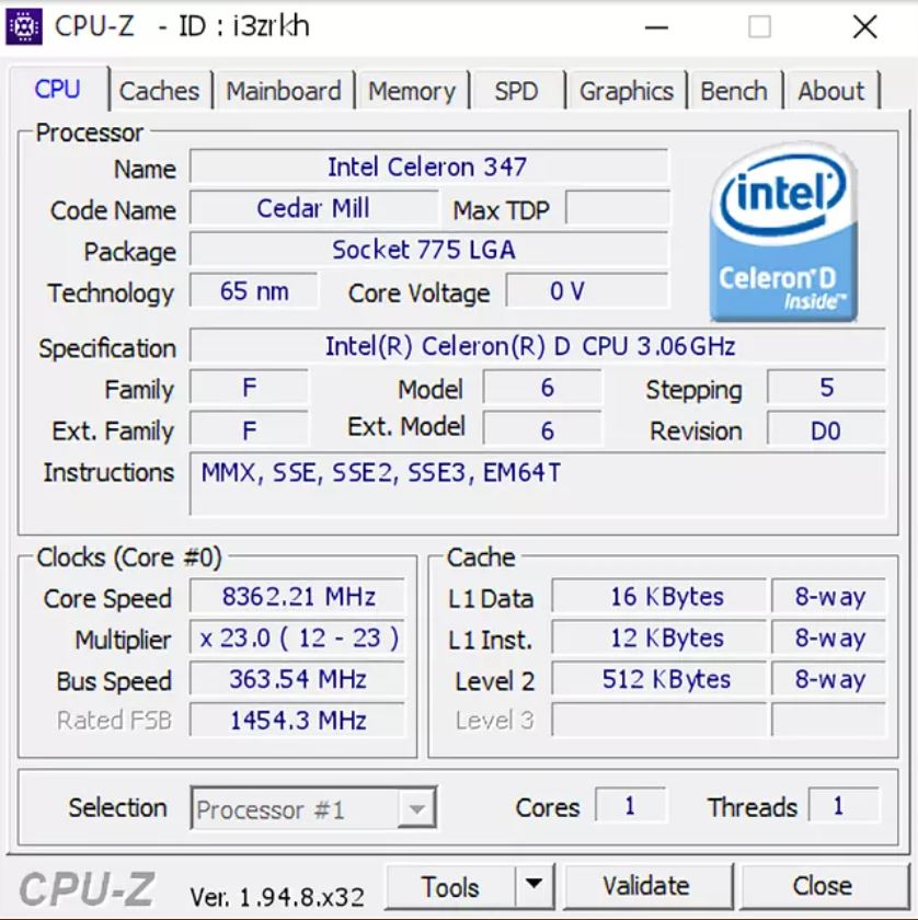 اورکلاک پردازنده 14 ساله Celeron D 347 به 8.36 گیگاهرتز ! 01