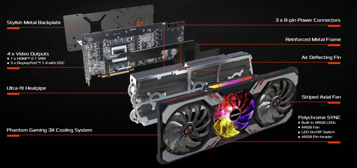 کارت گرافیک ASRock RX 6900 XT Phantom Gaming D 16G OC