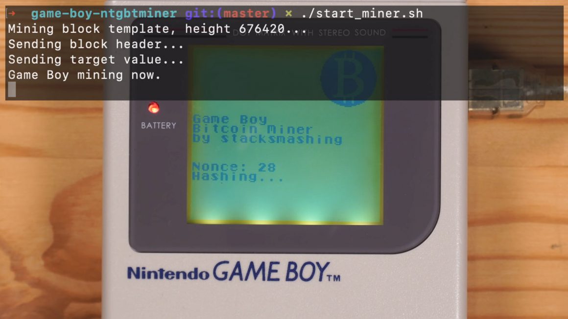 ماینینگ با Nintendo Game Boy
