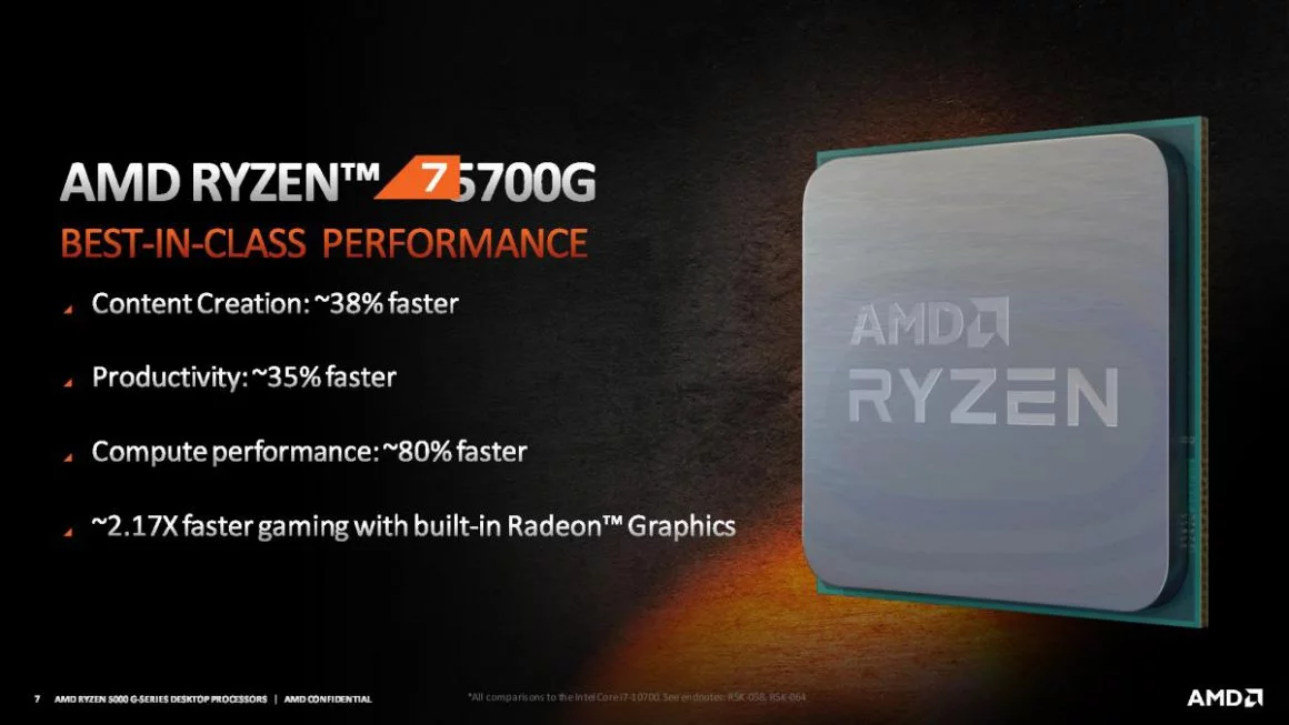 پردازنده Ryzen 7 5700G با 8 هسته پردازشی