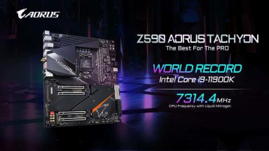 رکورد اورکلاک 7 گیگاهرتزی برای 11900K با مادربرد Gigabyte Z590 AORUS TACHYON