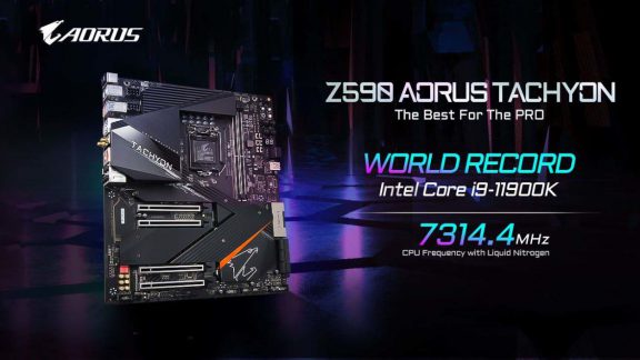 رکورد اورکلاک 7 گیگاهرتزی برای 11900K با مادربرد Gigabyte Z590 AORUS TACHYON