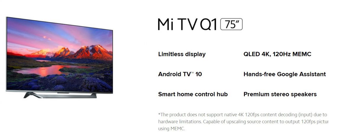 تلویزیون Xiaomi Mi Q1 TV