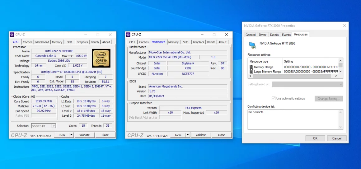 پشتیبانی از Resizable BAR برای پلتفرم Intel X299