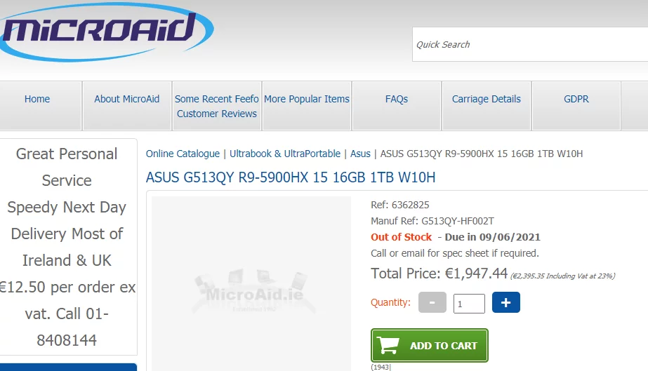 لپ تاپ تماما AMD ایسوس ROG STRIX G15 با قیمت 1950 یورو لیست شد