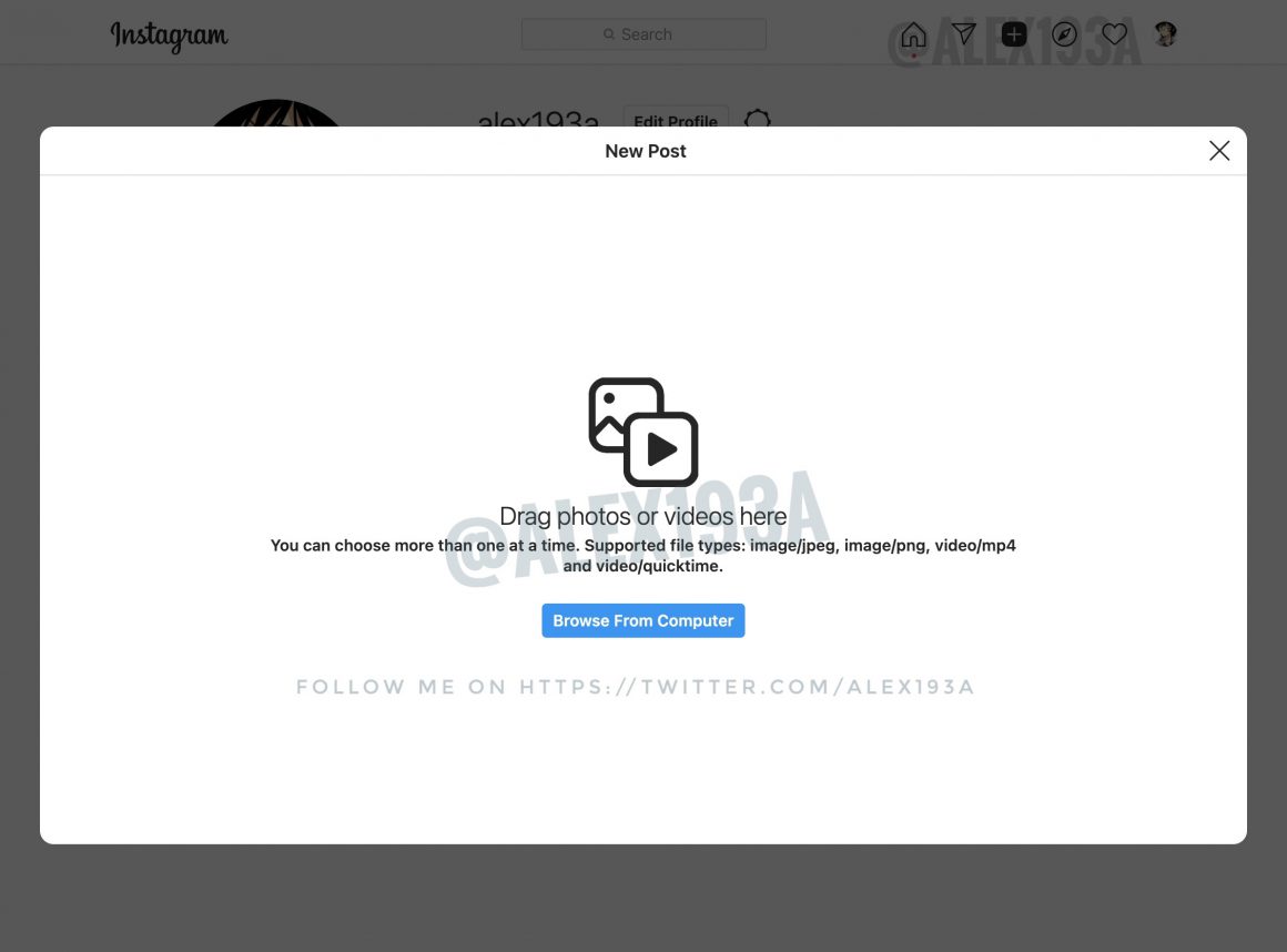 پست گذاشتن در اینستاگرام از کامپیوتر