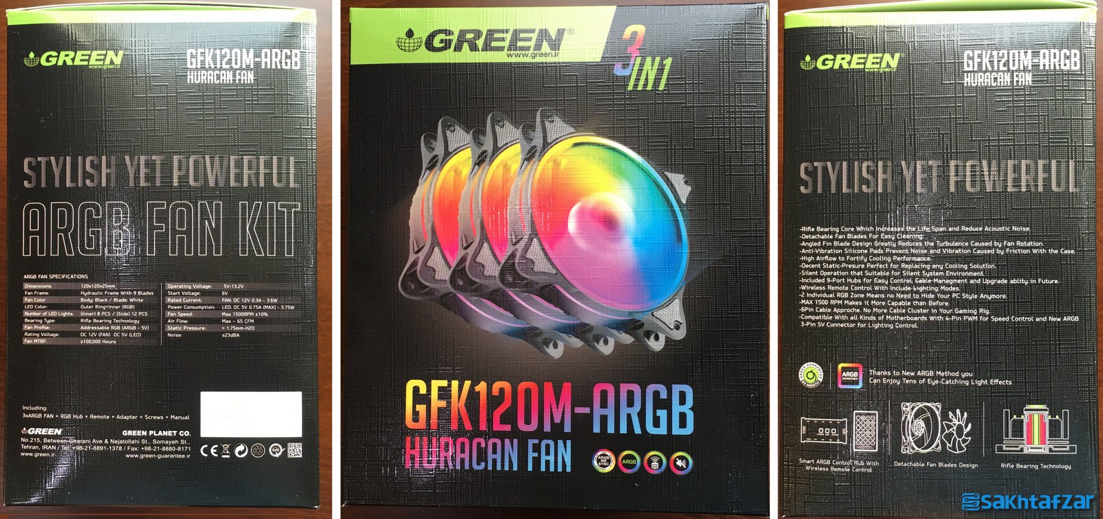 بررسی کیت فن گرین GREEN HURACAN FAN GFK120M ARGB