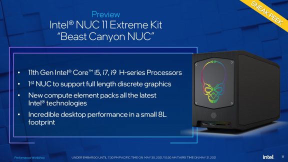 Core i9 11900KB درون NUC 11 Extreme Beast Canyon
