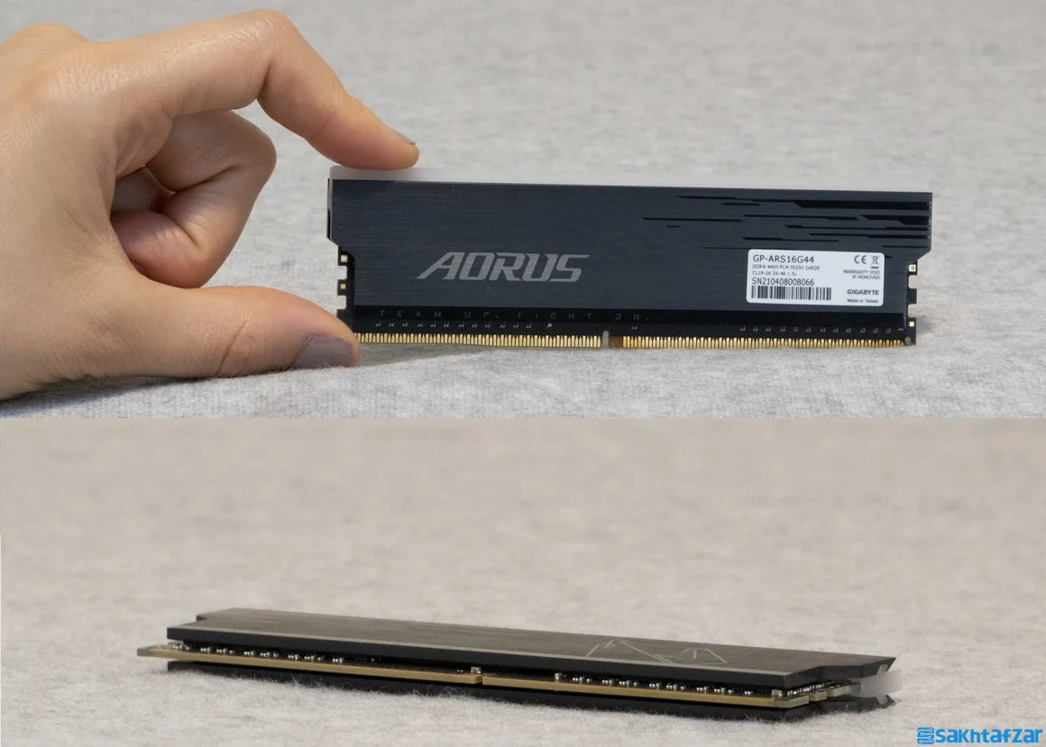 تصویر مشخصات رم کیت رم آئوروس گیگابایت GIGABYTE AORUS RGB 2X8G 4400MHz CL.19