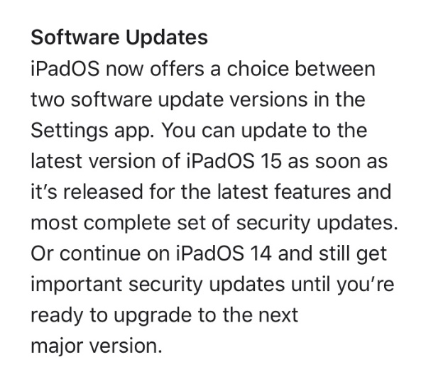 آپدیت به iOS 15 و iPadOS 15 اجباری نیست