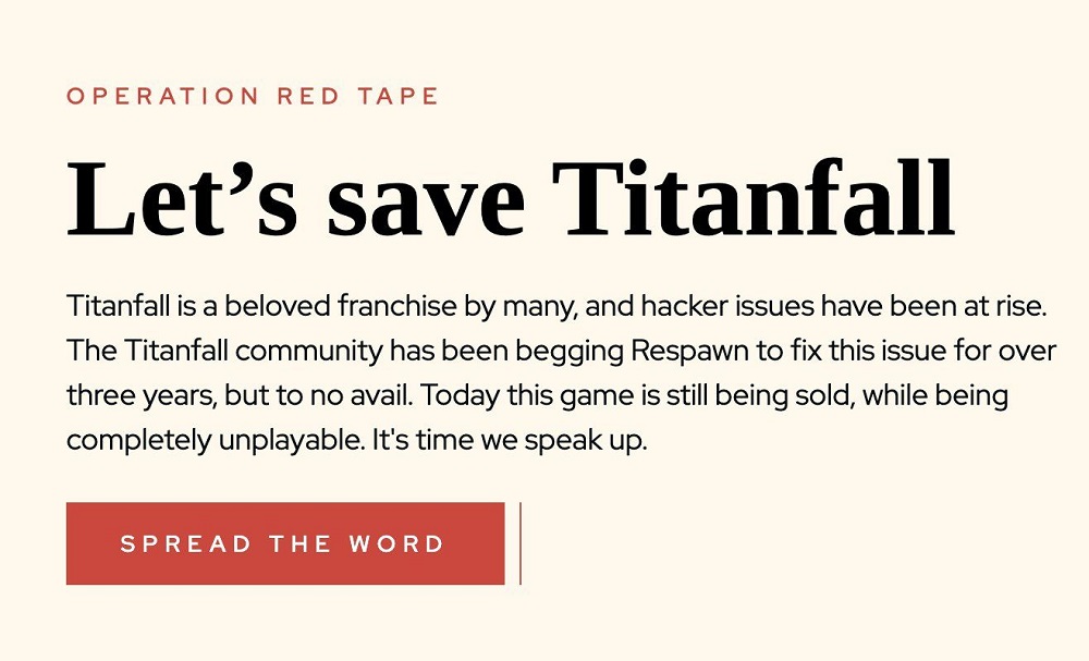 رفع مشکل هک عنوان Titanfall - پیام ویژه طرفداران تایتان فال برای ریسپاون