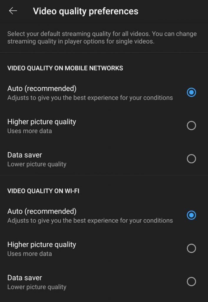 تغییر کیفیت فیلم های یوتیوب