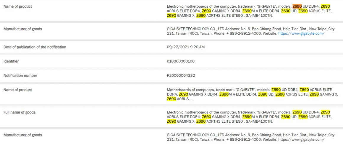 لاین آپ مادربردهای چیپست Z690 گیگابایت
