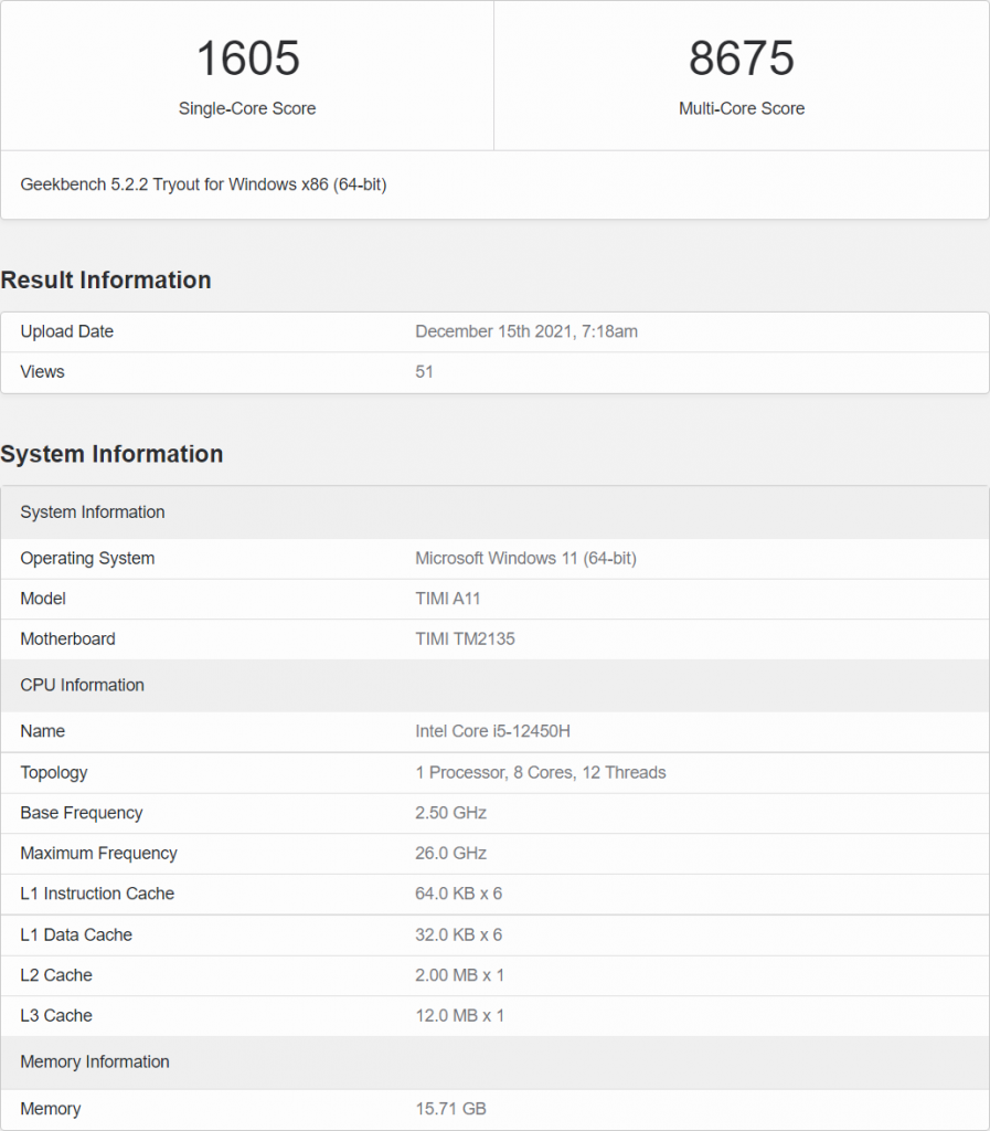 بنچمارک پردازنده های نوت بوکی Alder Lake P در Geekbench