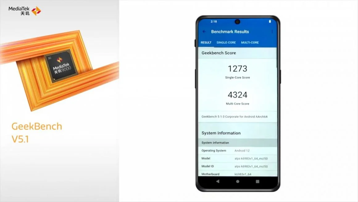 نتایج بنجمارک چیپست Dimensity 9000 مدیاتک - geekbench 5.1