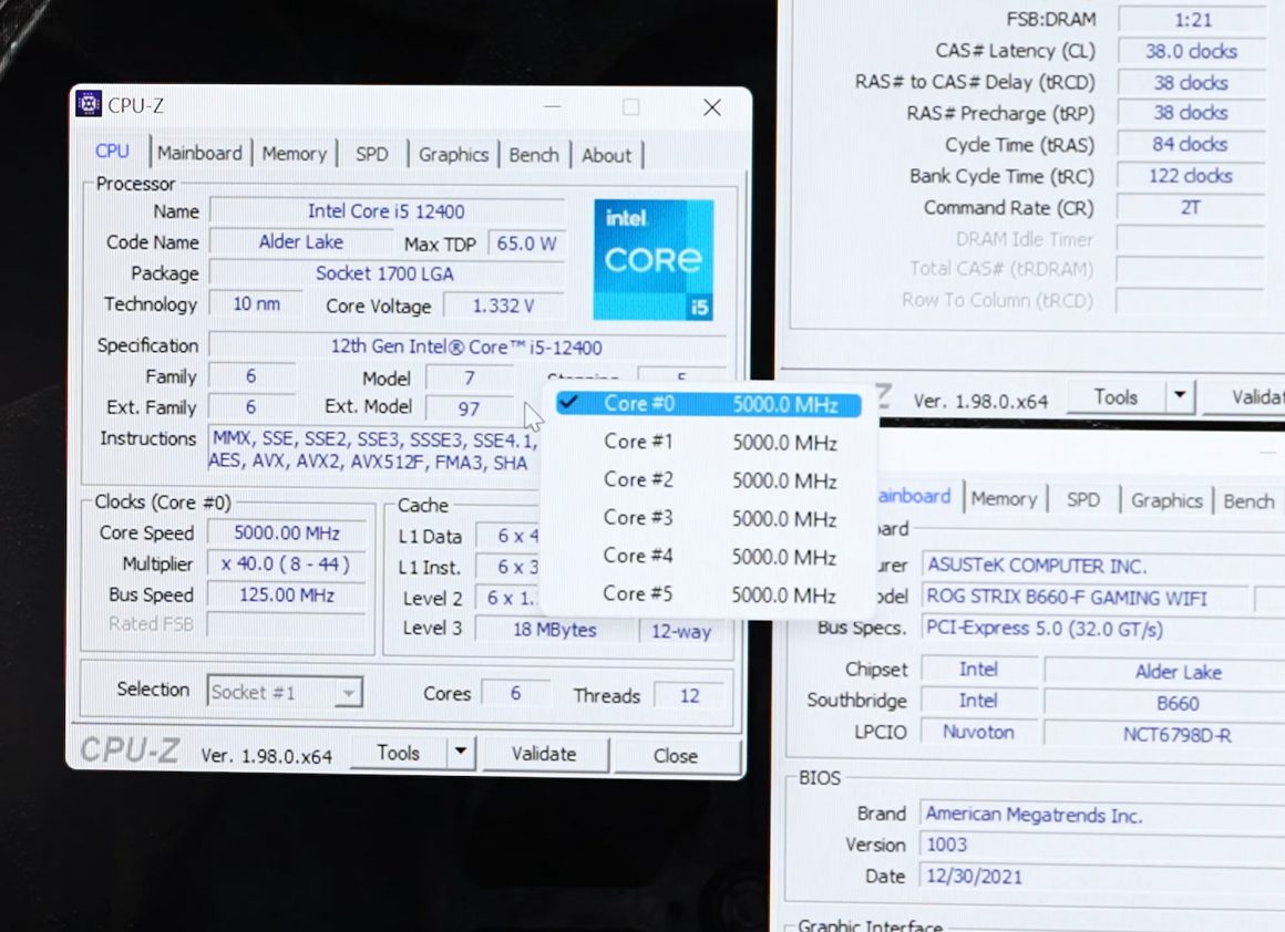 پردازنده i5 12400 با اورکلاک تا 5GHz قدرتی برابر با Ryzen 7 5800X دارد