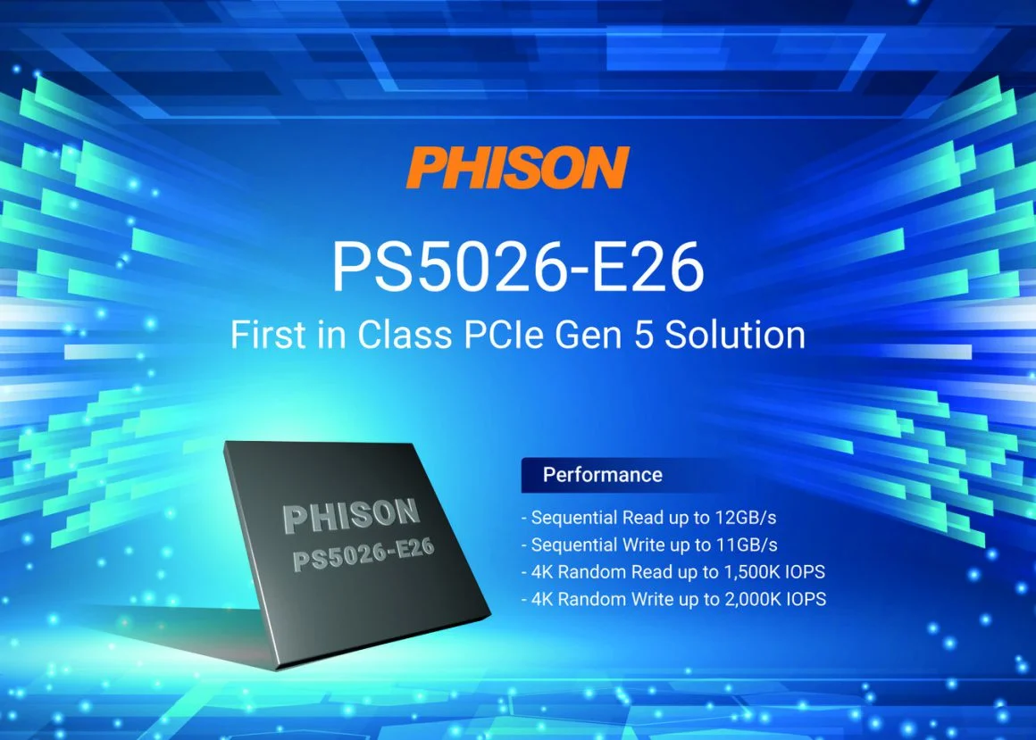 شرکت Phison از E26 اولین کنترلر SSD مخصوص PCIe Gen.5 رونمایی کرد