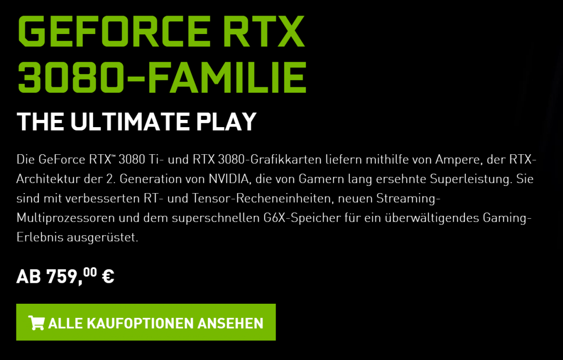 افزایش قیمت کارت های GeForce RTX 30 Founders Edition در اروپا
