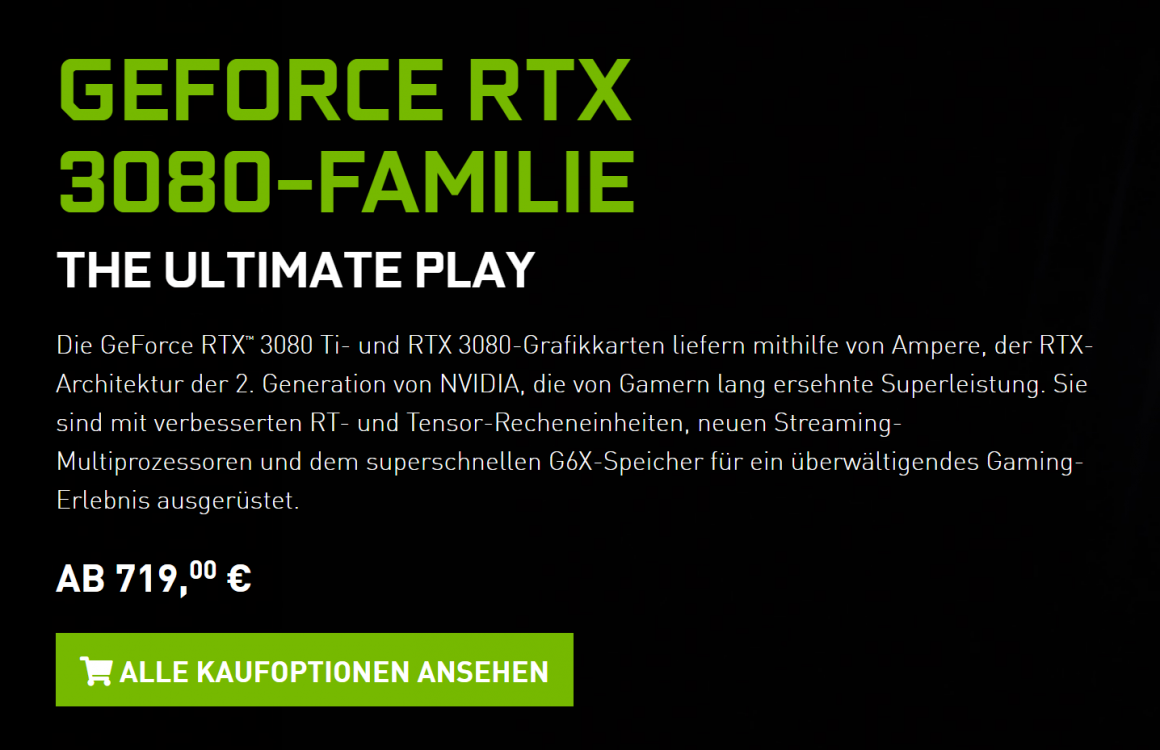 افزایش قیمت کارت های GeForce RTX 30 Founders Edition در اروپا
