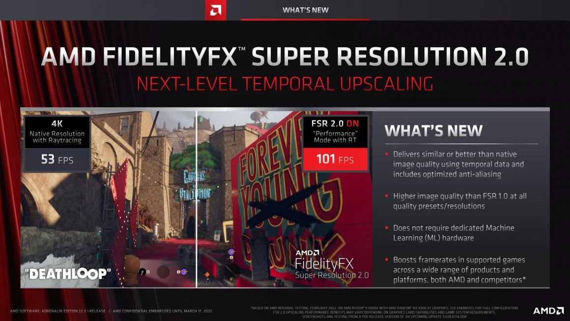 فناوری AMD FidelityFX Super Resolution 2.0 رونمایی شد