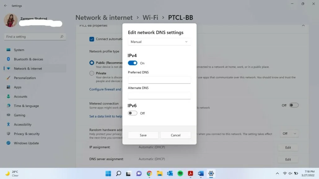 بهینه سازی ویندوز 11 برای بازی روش سوم: تغییر DNS - مرحله 6 و 7