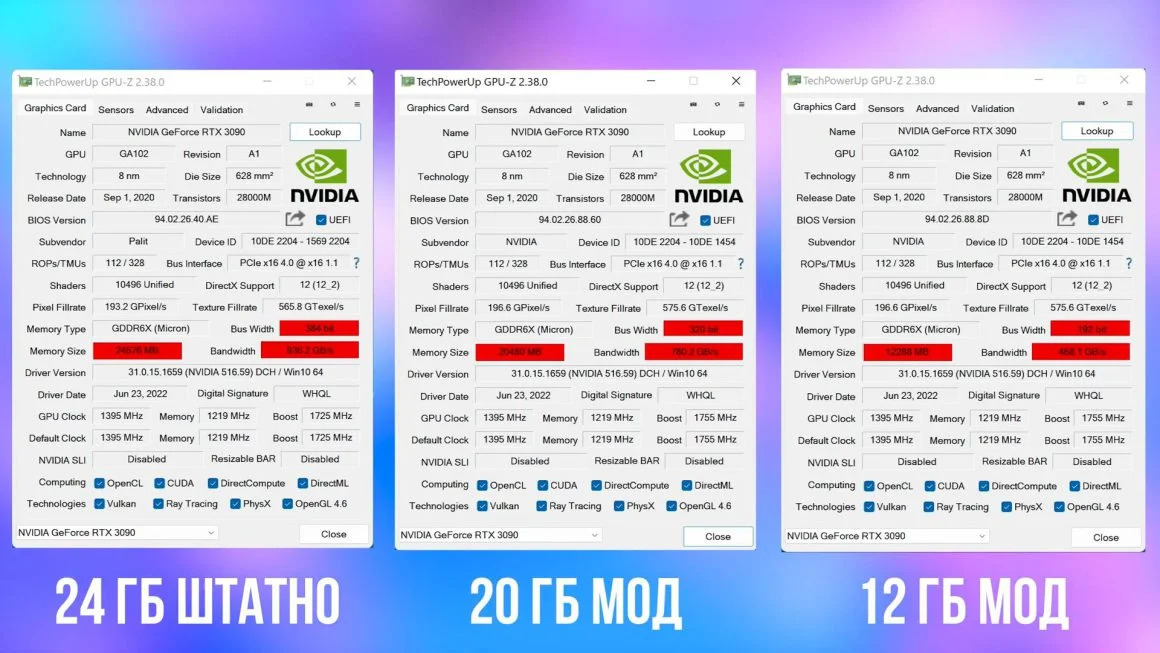 تست کارت گرافیک GeForce RTX 3090 با پیکربندی حافظه سفارشی
