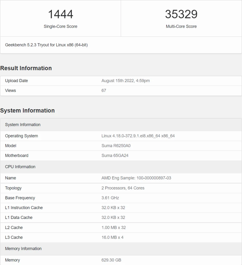 بنچمارک چیپ 96 و 32 هسته ای EPYC 9000