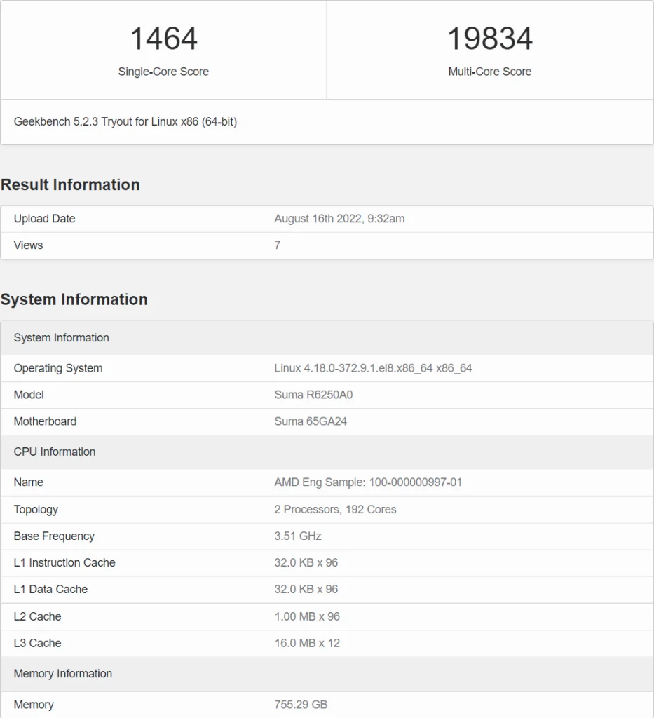 بنچمارک چیپ 96 و 32 هسته ای EPYC 9000