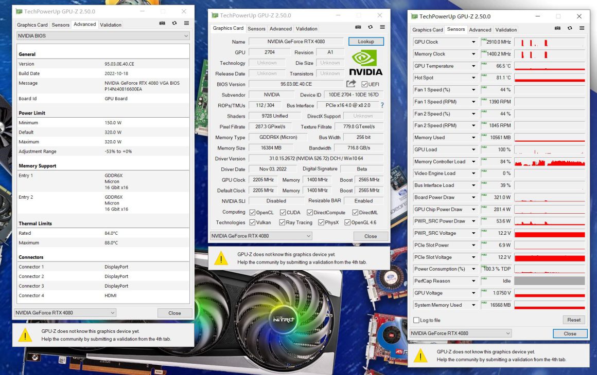 NVIDIA GeForce RTX 4080 16 GB Graphics Card GPU z