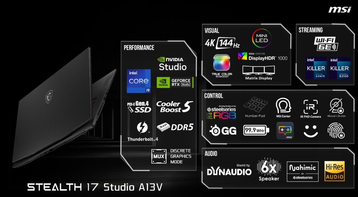 MSI Stealth Studio 17 features