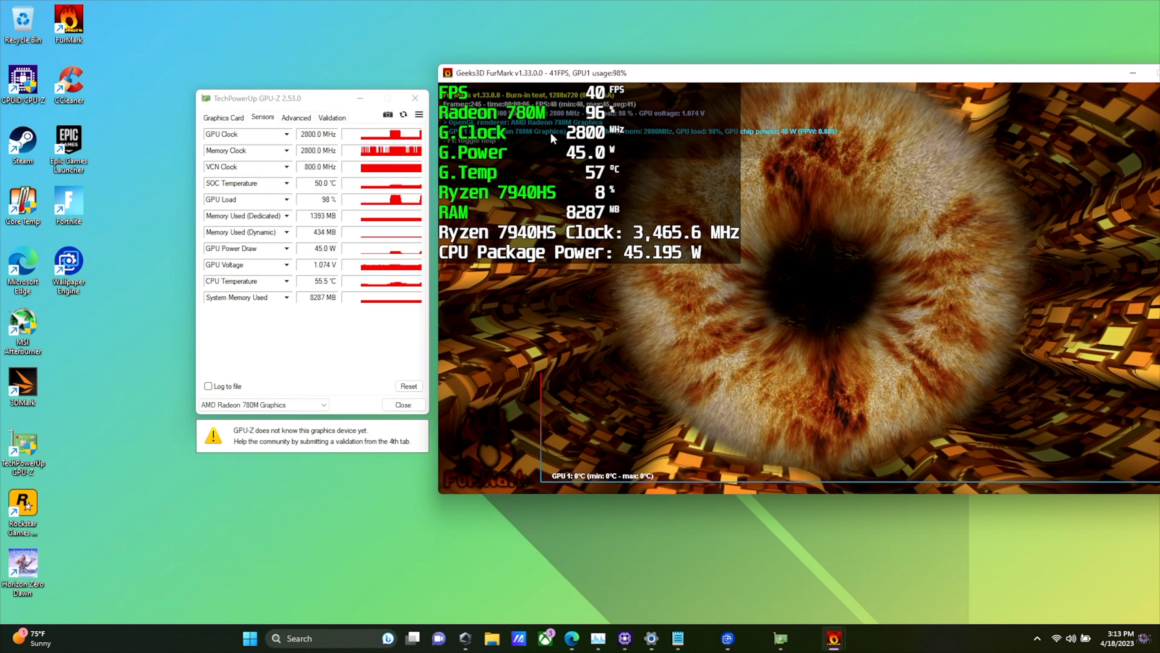 عملکرد  AMD Radeon 780M  