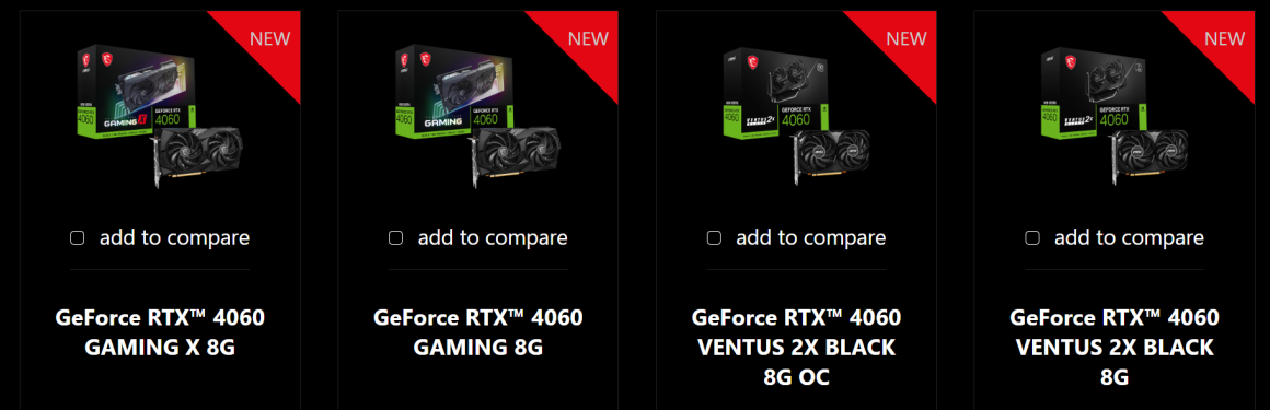 MSI سری کارت گرافیک GeForce RTX 4060