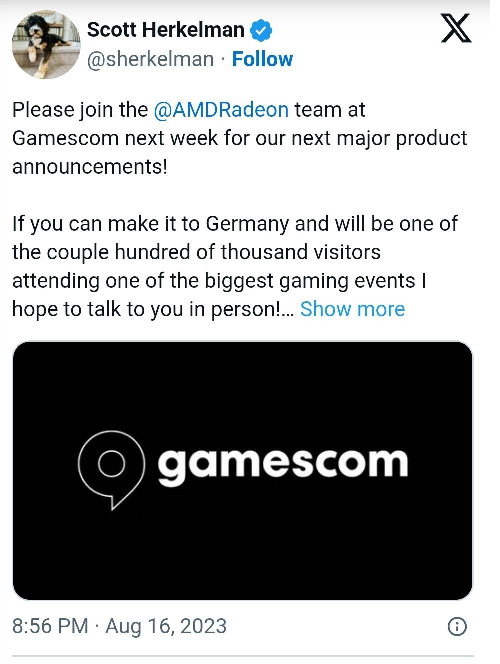  معرفی کارت گرافیک AMD رویداد Gamescom