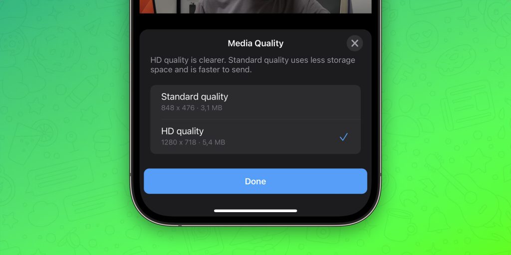اکنون می‌توانید ویدیو ها را با وضوح HD در واتساپ ارسال کنید