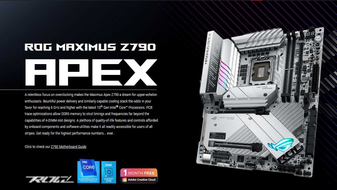 توقف تولید مادربرد اورکلاک ایسوس ROG Z790 APEX، نمونه به روزشده در راه ...