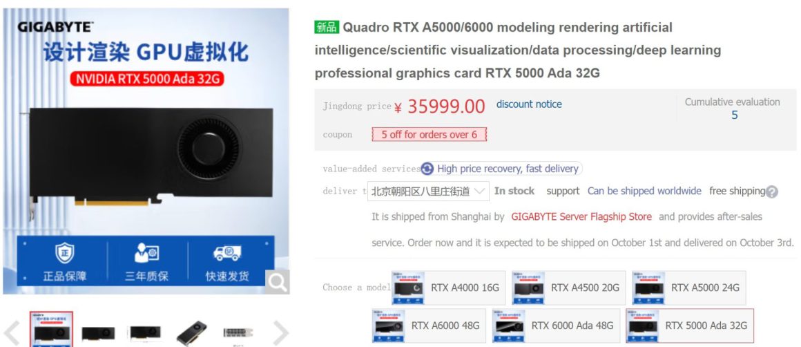 انویدیا RTX 5000 ADA در چین